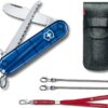 Kindertaschenmesser My first Victorinox Set mit Etui und Nackenband blau transparent