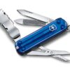 Kleines Taschenmesser Nailclip blau transparent