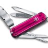 Kleines Taschenmesser Nailclip rosa transparent