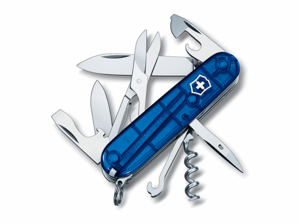 Mittleres Taschenmesser Climber blau transparent