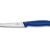 Steakmesser Swiss Classic mit Wellenschliff und blauem Griff