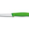 Gemüsemesser Swiss Classic 8cm mit Wellenschliff, Spitzklinge und grünem Griff