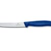Gemüsemesser Swiss Classic mit Wellenschliff und blauem Griff