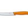 Gemüsemesser Swiss Classic mit Wellenschliff und orangem Griff