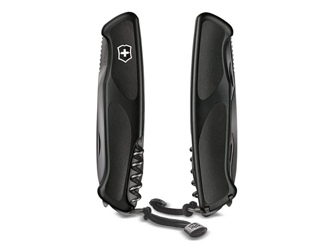 Großes Taschenmesser Ranger Grip Onyx Black Schwarz mit Kordel