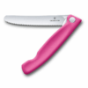 Faltbares Gemüsemesser Swiss Classic mit Wellenschliff pinker Griff