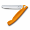 Faltbares Gemüsemesser Swiss Classic mit Wellenschliff oranger Griff