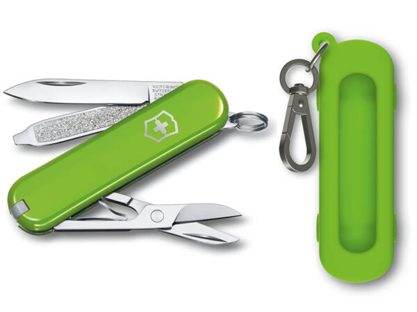 Kleines Taschenmesser Classic SD Smashed Avocado mit Silikonhülle grün
