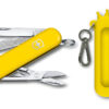 Kleines Taschenmesser Classic SD Sunny Side mit Silikonhülle gelb