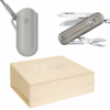 Kleines Taschenmesser Set mit Etui Grau Mystical Morning Geschenksbox Geschenkset, Valentinsbox für Sie