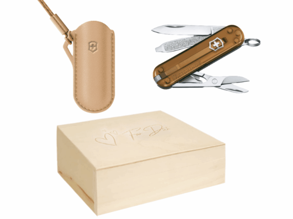 Kleines Taschenmesser Set mit Etui Braun Chocolate Fudge Geschenksbox Geschenkset, Valentinsbox für Sie