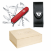 Mittleres Taschenmesser Set mit Etui Rot Geschenkbox für IHN