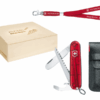 My First Schulstart Box Victorinox rot transparent mit Etui und Nackenband