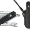 Kleines Taschenmesser Classic SD Dark Illusion mit Leder-Etui schwarz