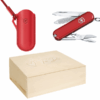 Kleines Taschenmesser Set mit Etui Rot Style Icon Geschenksbox Geschenkset, Geschenkbox für SIE Classic SD Colors