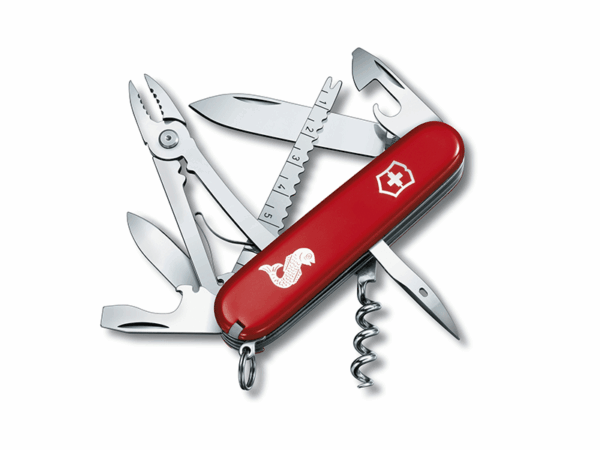 mittleres Taschenmesser Angler rot