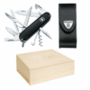 Mittleres Taschenmesser Set mit Etui Schwarz Valentinstag Box Geschenkset