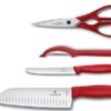 Küchengarnitur Swiss_Classic 5-teilig mit rotem Griff