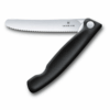 Faltbares Gemüsemesser Swiss Classic mit Wellenschliff schwarzer Griff