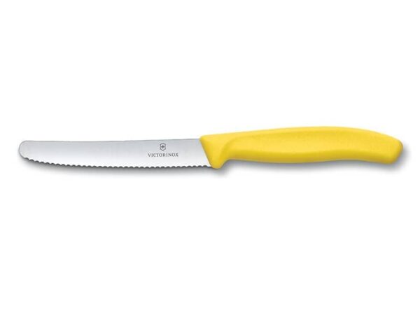 Gemüsemesser Swiss Classic mit Wellenschliff und gelbem Griff