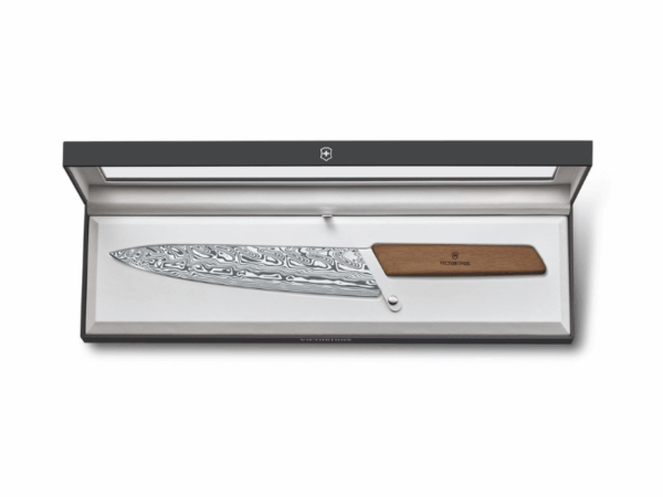 Swiss Modern Tranchiermesser Damast Limited Edition 2022 Holzgriff Geschenkverpackung