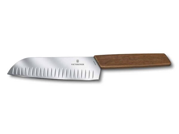 Santokumesser Swiss Modern Kollektion17cm mit braunem Holzgriff