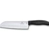 Santokumesser mit Kullenschliff Swiss Classic schwarz