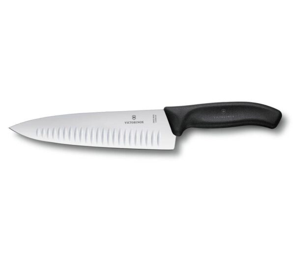Swiss Classic Kochmesser Kullenschliff 20 cm Kullenschliff schwarz