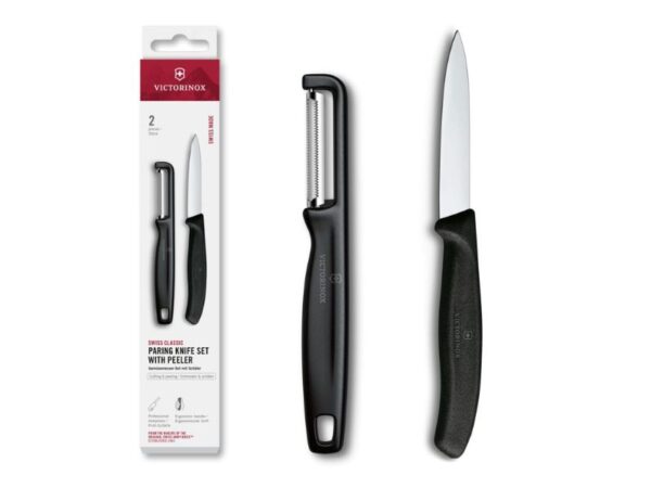 swiss classic gemüsemesser set 2 teilig mit schäler schwarz