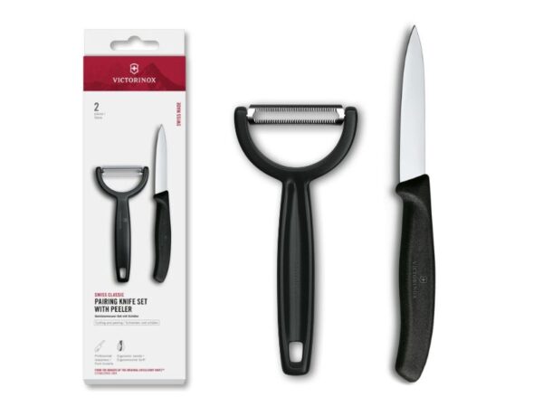 swiss classic gemüsemesser set 2 teilig mit schäler schwarz