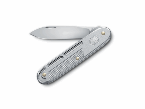 mittleres taschenmesser Onefold alox silber offen eine klinge