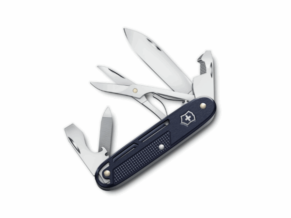 mittleres taschenmesser synergy x alox dunkelblau offen