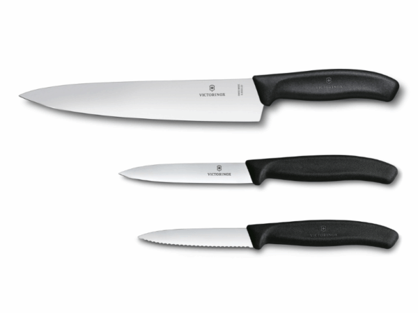 3 teiliges swiss classic kürbis schnitzmesser set schwarzer griff