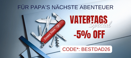 Vatertags-Special: Spare -5% auf deinen Einkauf, Code*: BESTDAD26 Rotes Taschenmesser mit Gravur Danke Papa
