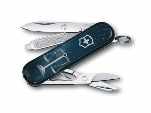 Kleines Taschenmesser Classic SD mit Sternzeichen Waage Libra offen