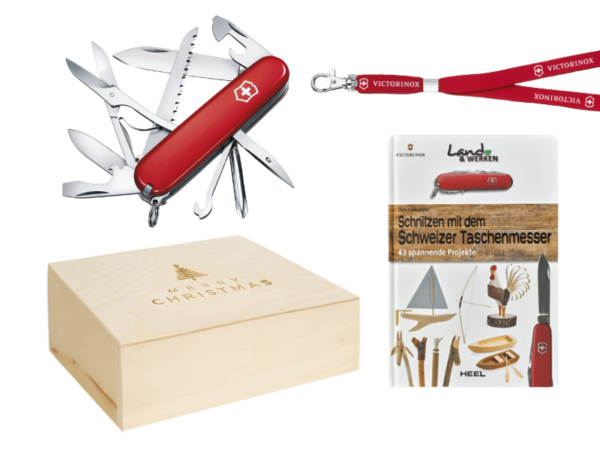 Junior Fieldmaster Weihnachtsbox mit Taschenmesser, Buch und Halsband