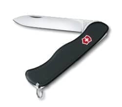 großes Taschenmesser Sentinel glatte Klinge schwarz