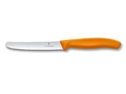Gemüsemesser Swiss Classic mit Wellenschliff und orangem Griff